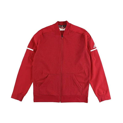 adidas Red Zip-Up Long Sleeve Jacket with Logo Print DN2813