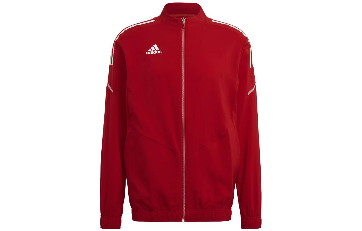 adidas Red Zip-Up Track Jacket with Stand Collar GE5418