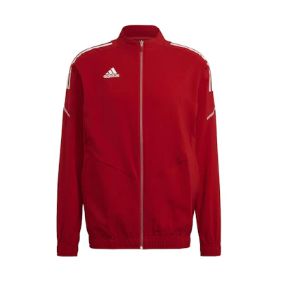 adidas Red Zip-Up Track Jacket with Stand Collar GE5418