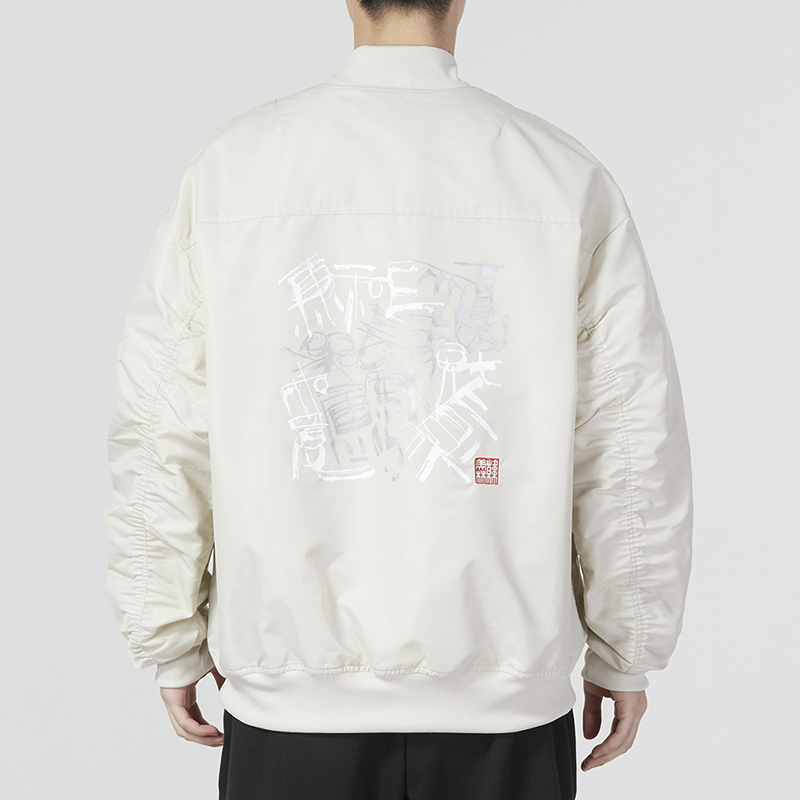 Details for 아디다스 리플렉티브 프린트 플리스 안감 플라이트 재킷 유니섹스 화이트 IK7680