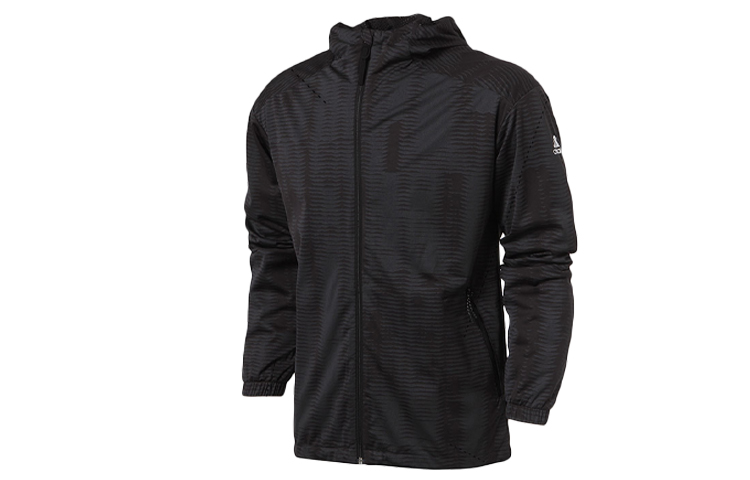adidas Reflective Print Training Hoodie Jacket - Black CD2597