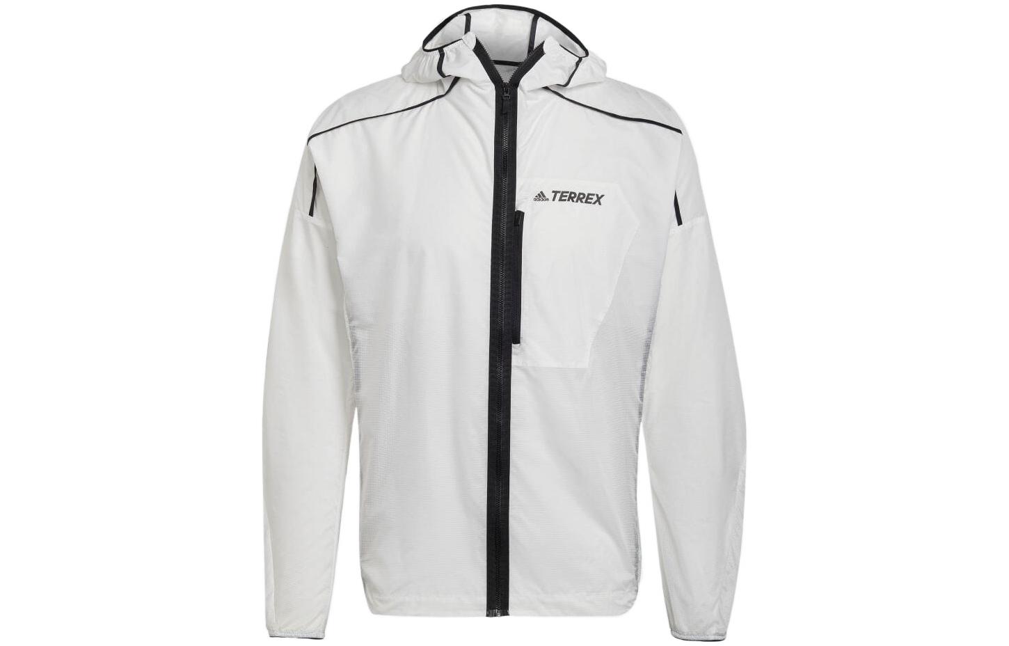 adidas Reflective Windproof Hooded Jacket White HA7538