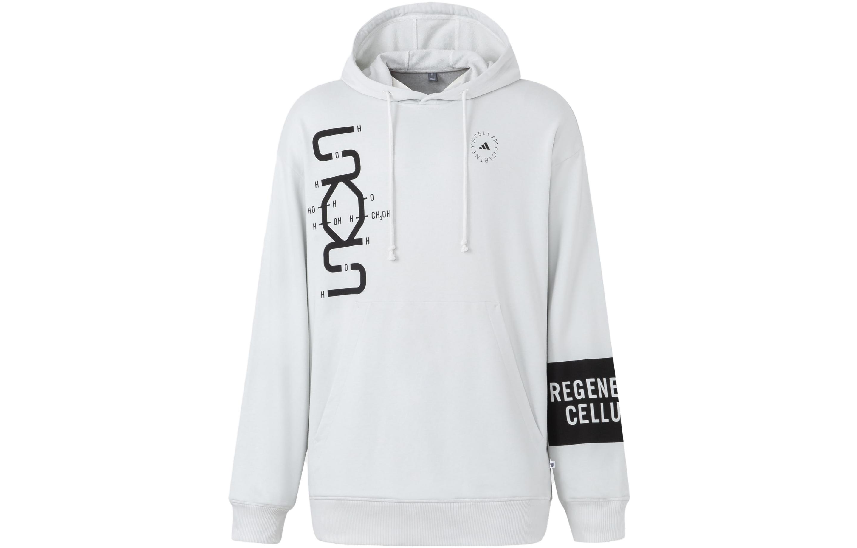 adidas Regenerated Cellulose Hoodie White Unisex Letter Print Pullover HS4248