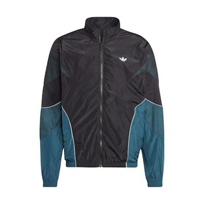 adidas REKIVE CUTLINE Colorblock Logo Zip-Up Stand Collar Jacket Black HZ0748