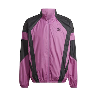 adidas Rekive Graphic Track Jacket Pink Colorblock Stand Collar HK7379