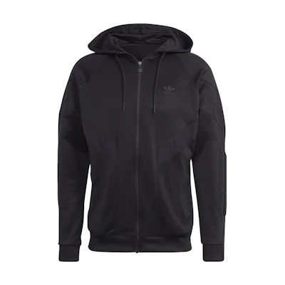 adidas Rekive Hooded Track Top Logo Patch Jacket Black IC5976