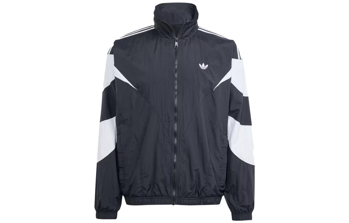 adidas REKIVE Logo Retro Colorblock Track Jacket Black Long Sleeve IL2465