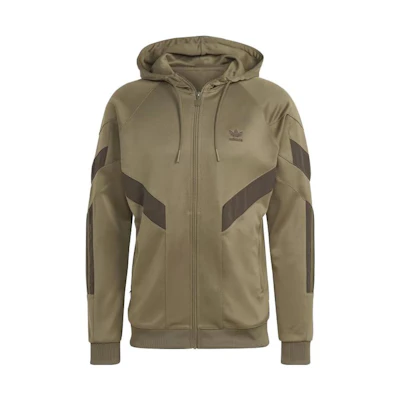 adidas Rekive Olive Hooded Logo Track Jacket for Men IC5975