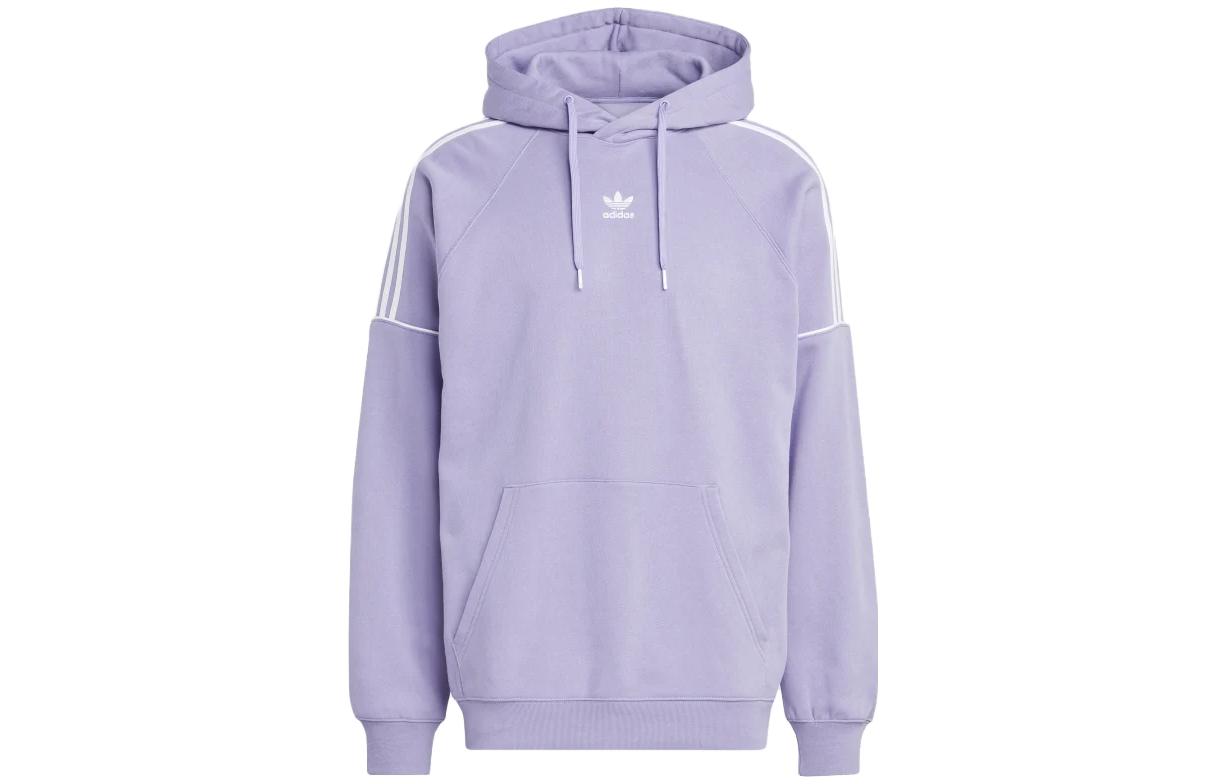 adidas REKIVE Striped Logo Embroidered Sweatshirt Purple - IB8689