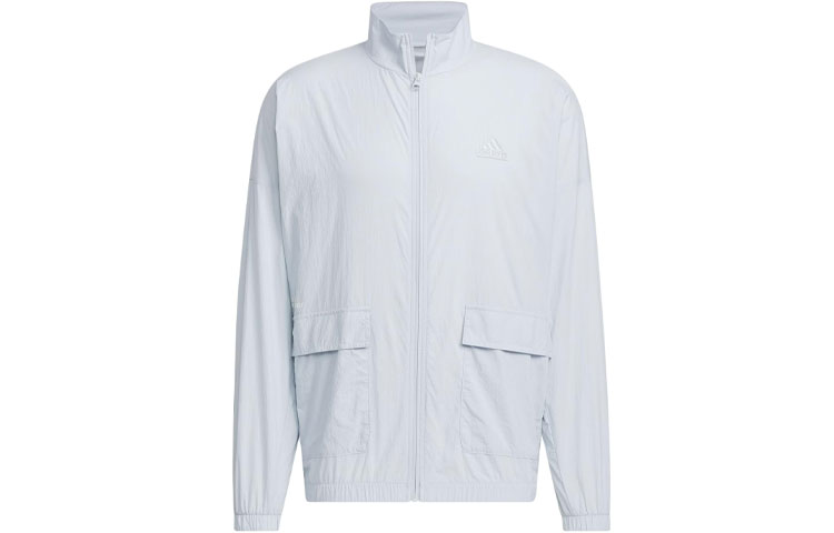 adidas Relaxed Light Blue Jacket - Sport Outdoor Casual High Collar Jacket IT3956