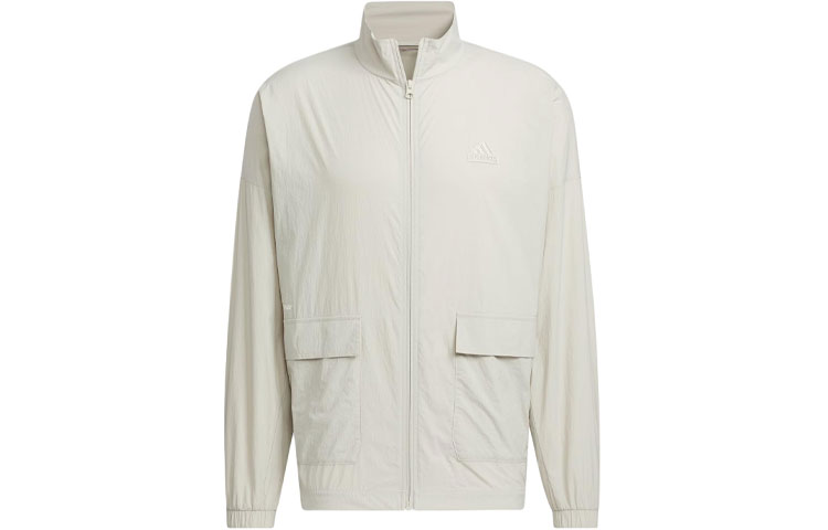 adidas RELAXED Light Gray Casual Stand-Up Collar Jacket IT3955