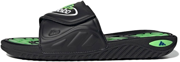 adidas Reptossage Slides Cozy Wear-Resistant Flat Heel Sports Slippers Unisex Black Green GX3375 adidas Reptossage Slides Cozy Wear-Resistant Flat Heel Sports Slippers Unisex Black Green GX3375