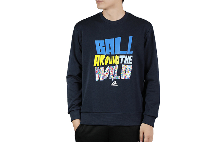 adidas Retro Basketball Pullover Sweatshirt in Navy Blue FK6473