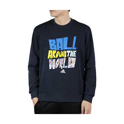 adidas Retro Basketball Pullover Sweatshirt in Navy Blue FK6473