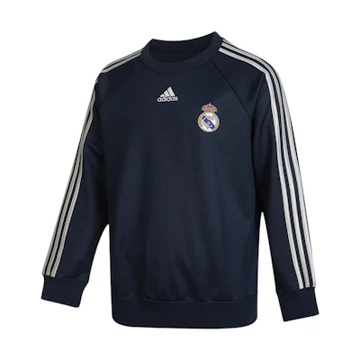 adidas Retro Blue Crewneck Sweatshirt with Striped Logo Embroidery HA2531