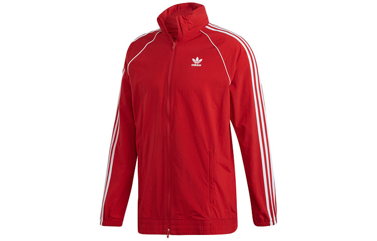 adidas Retro Casual Sports Hoodie Jacket - Red DV1587