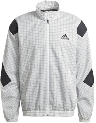 adidas Retro Checkered Zip-Up Jacket White - Casual Stand Collar Design GL5689 Buy adidas Retro Checkered Zip-Up Jacket White - Casual Stand Collar Design GL5689