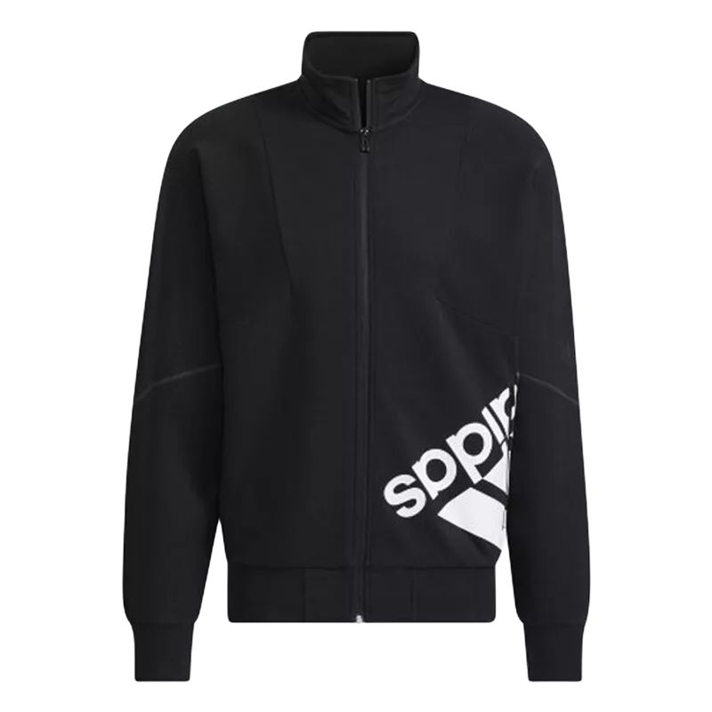 adidas Retro Color-Block Logo Zip-Up Track Jacket Unisex Black HE7453