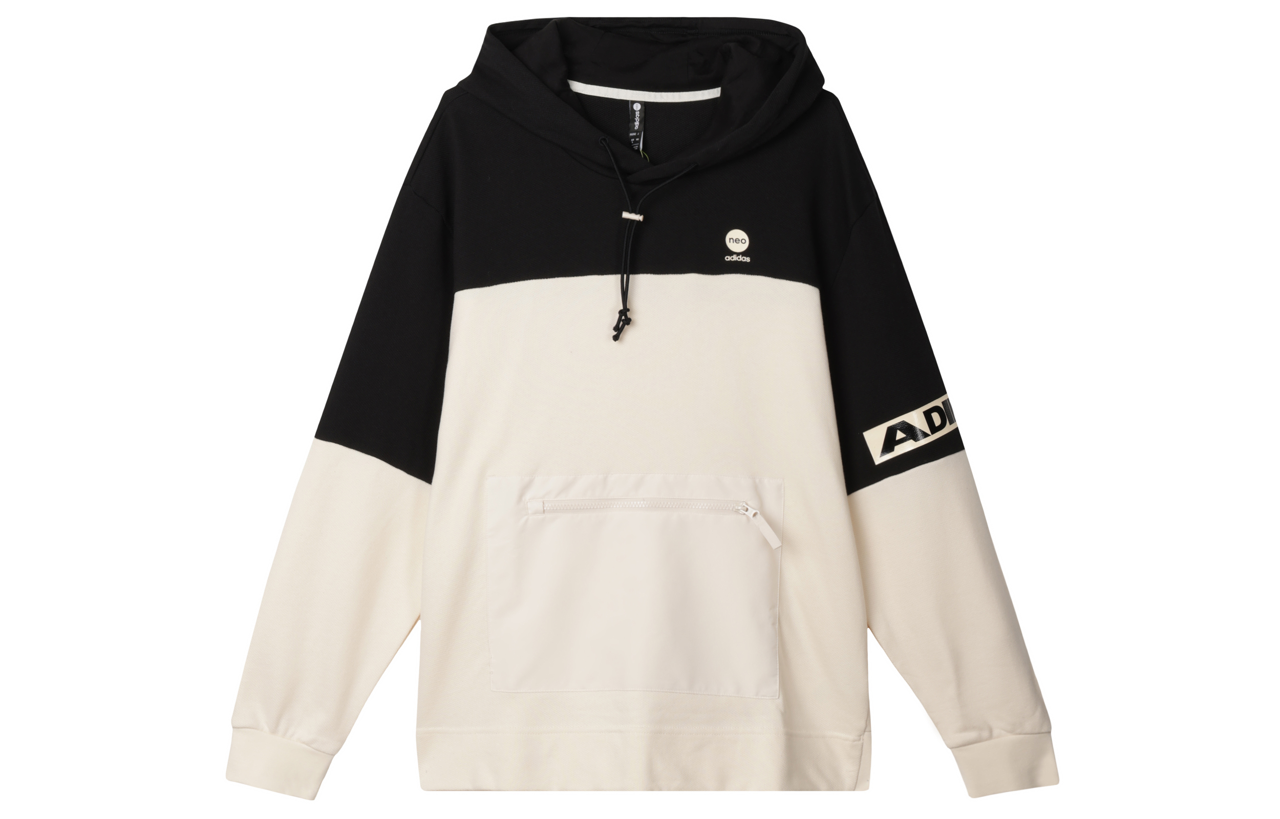 adidas Retro Colorblock Hoodie Vintage Style Unisex - Off-White HD7092