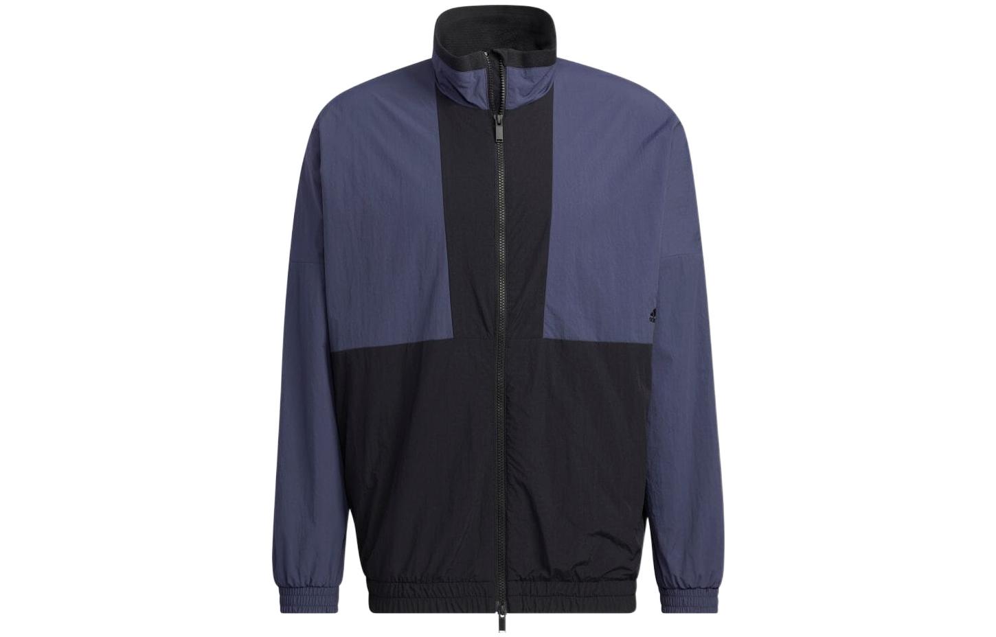 adidas Retro Colorblock Letter Print Track Jacket Navy Unisex HM2694