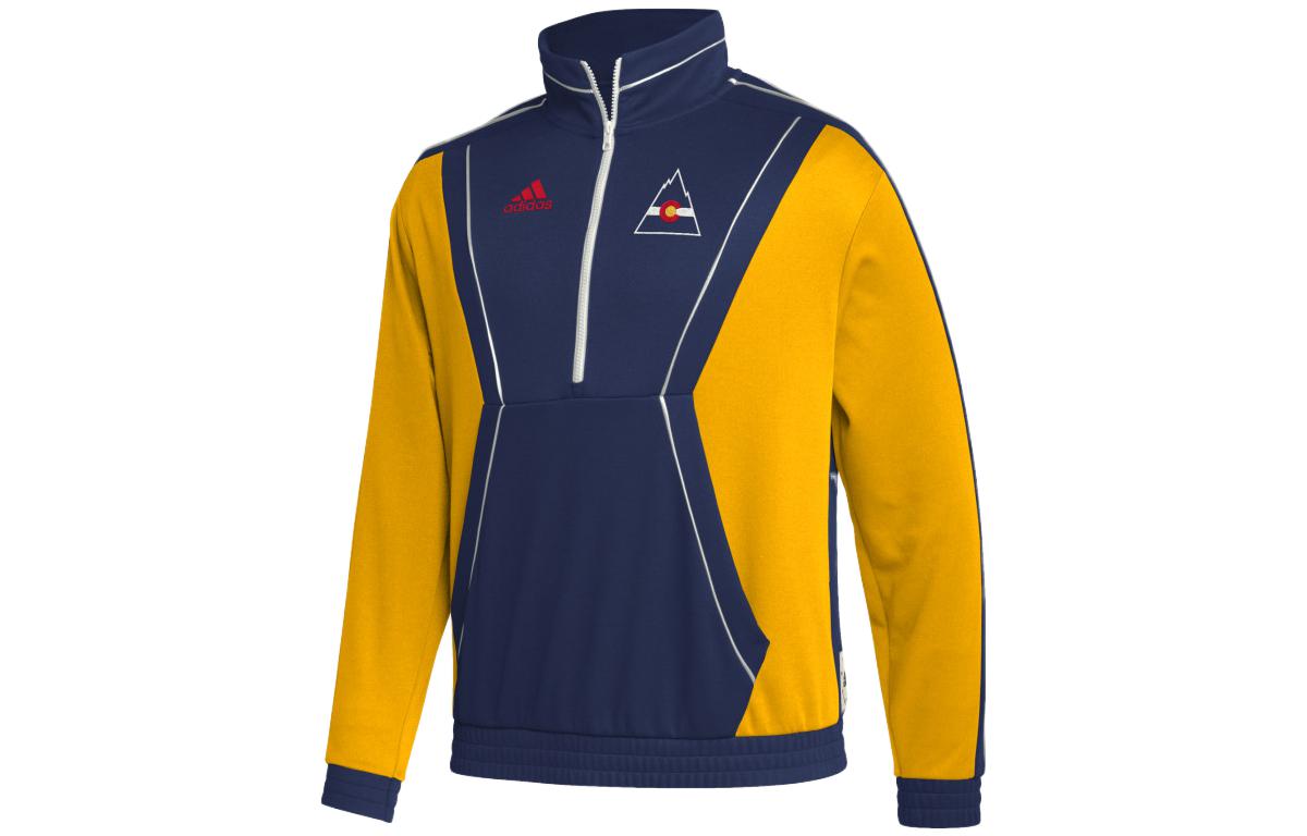 adidas Retro Colorblock Logo 1/2 Zip Pullover Sweatshirt Unisex Multicolor HY3090