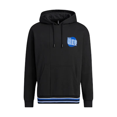 adidas Retro Colorblock Logo Print Drawstring Hoodie Black IA6815