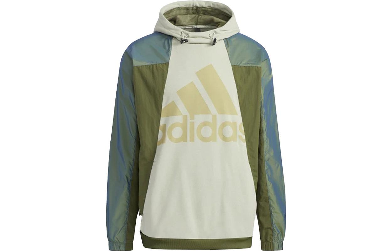 adidas Retro Colorblock Pullover Hoodie Green/Ecru GQ1171