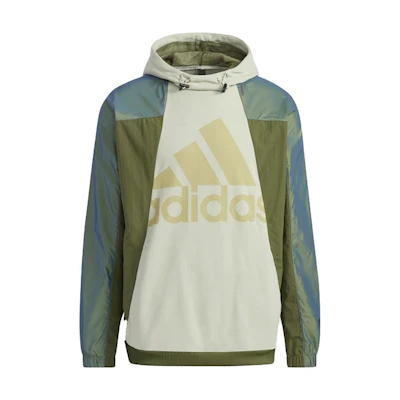 adidas Retro Colorblock Pullover Hoodie Green/Ecru GQ1171