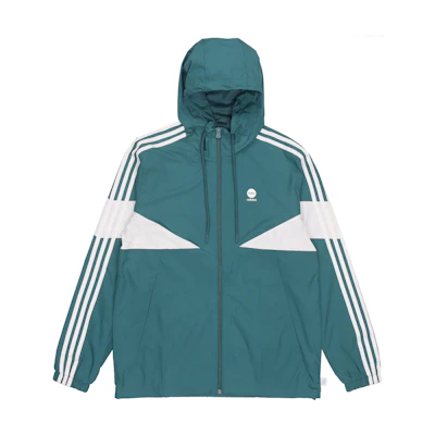 adidas Retro Colorblock Striped Hoodie Jacket Teal Green HM7431