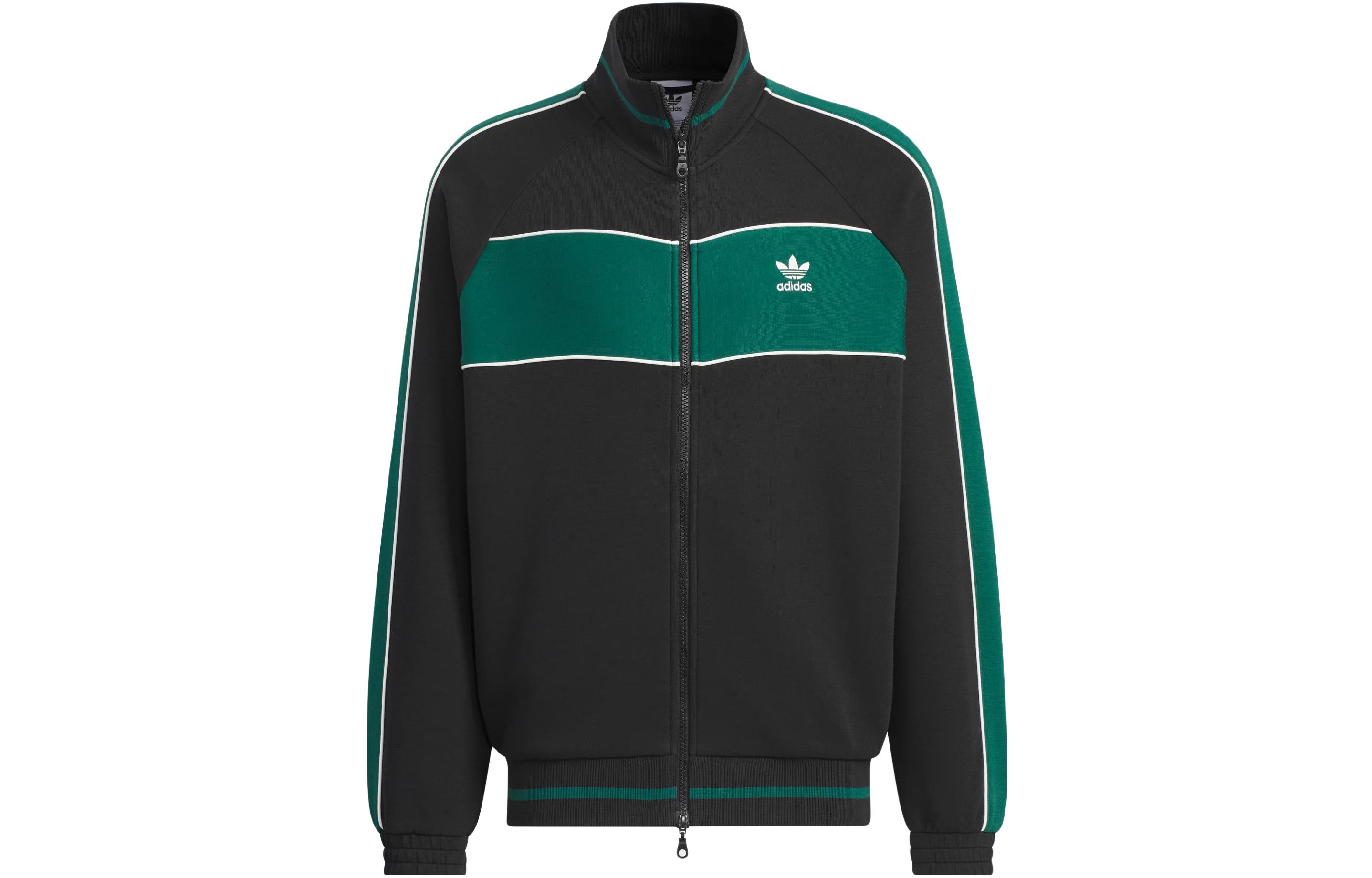 adidas Retro Colorblock Track Jacket with Logo in Black IZ1524