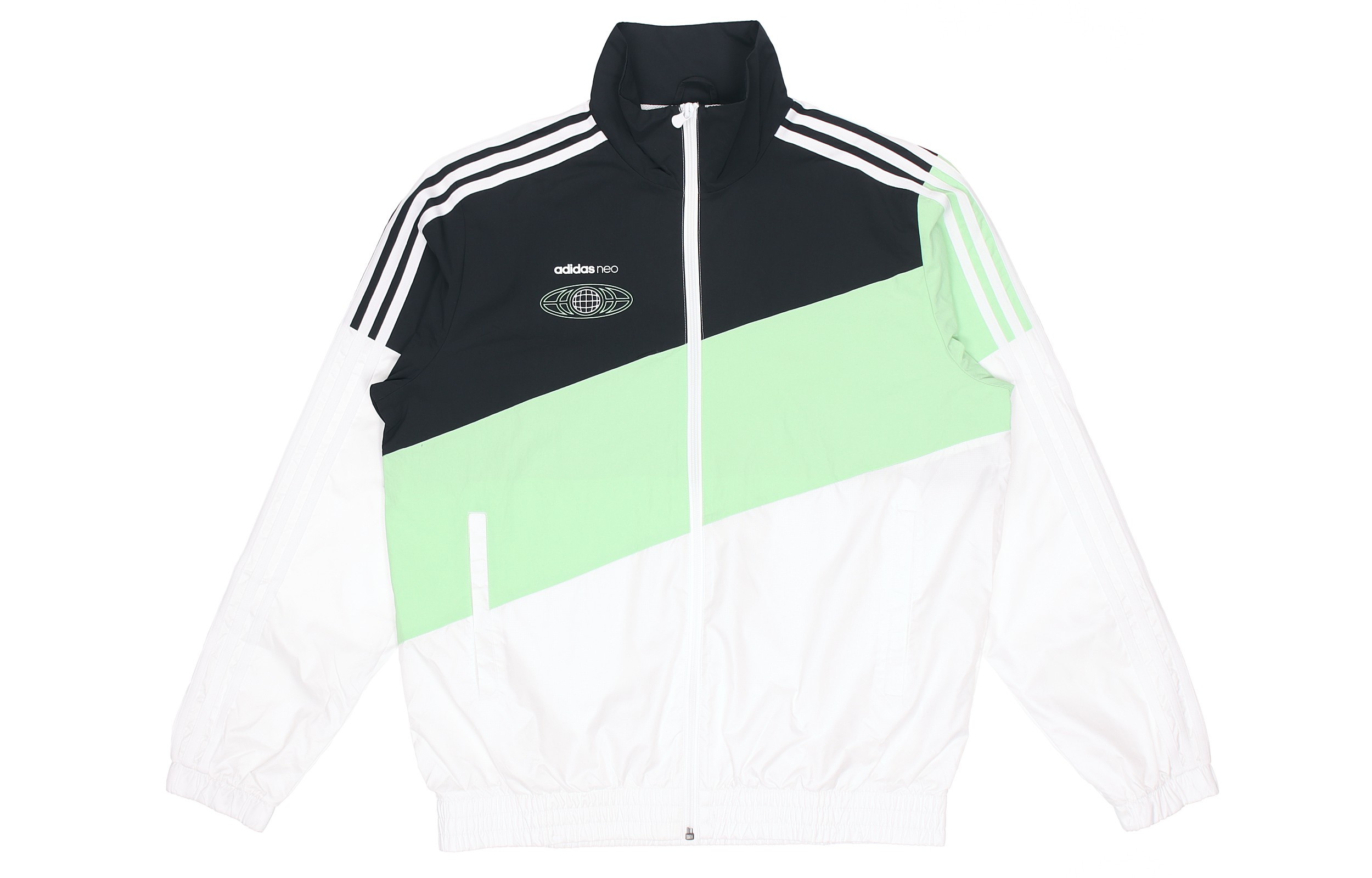 adidas Retro Colorblock Zip-Up Track Jacket Black/Green - Fall Edition GL7177