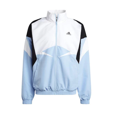 adidas Retro Colorblock Zip-Up Track Jacket White with Logo Print IC3695