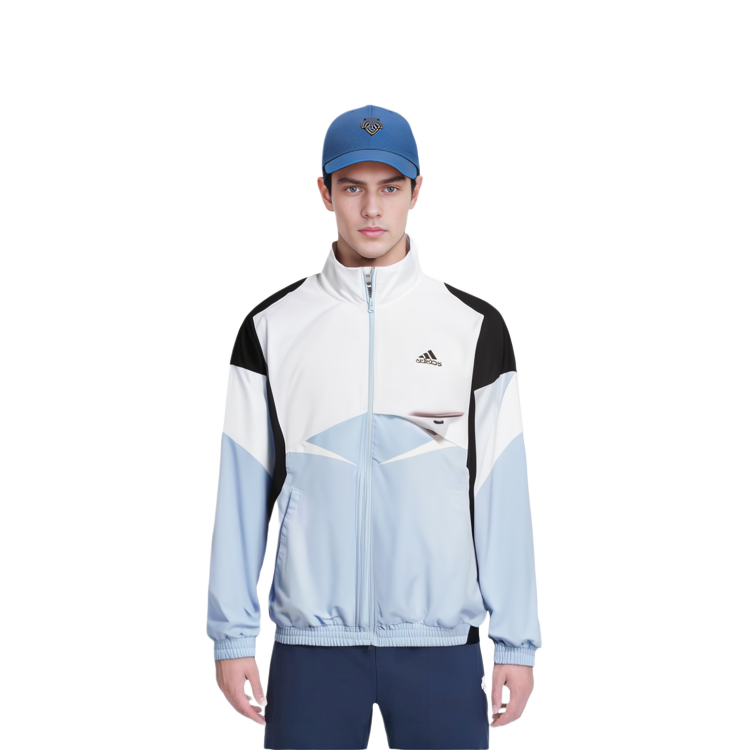adidas Retro Colorblock Zip-Up Track Jacket White with Logo Print IC3695 圖 6