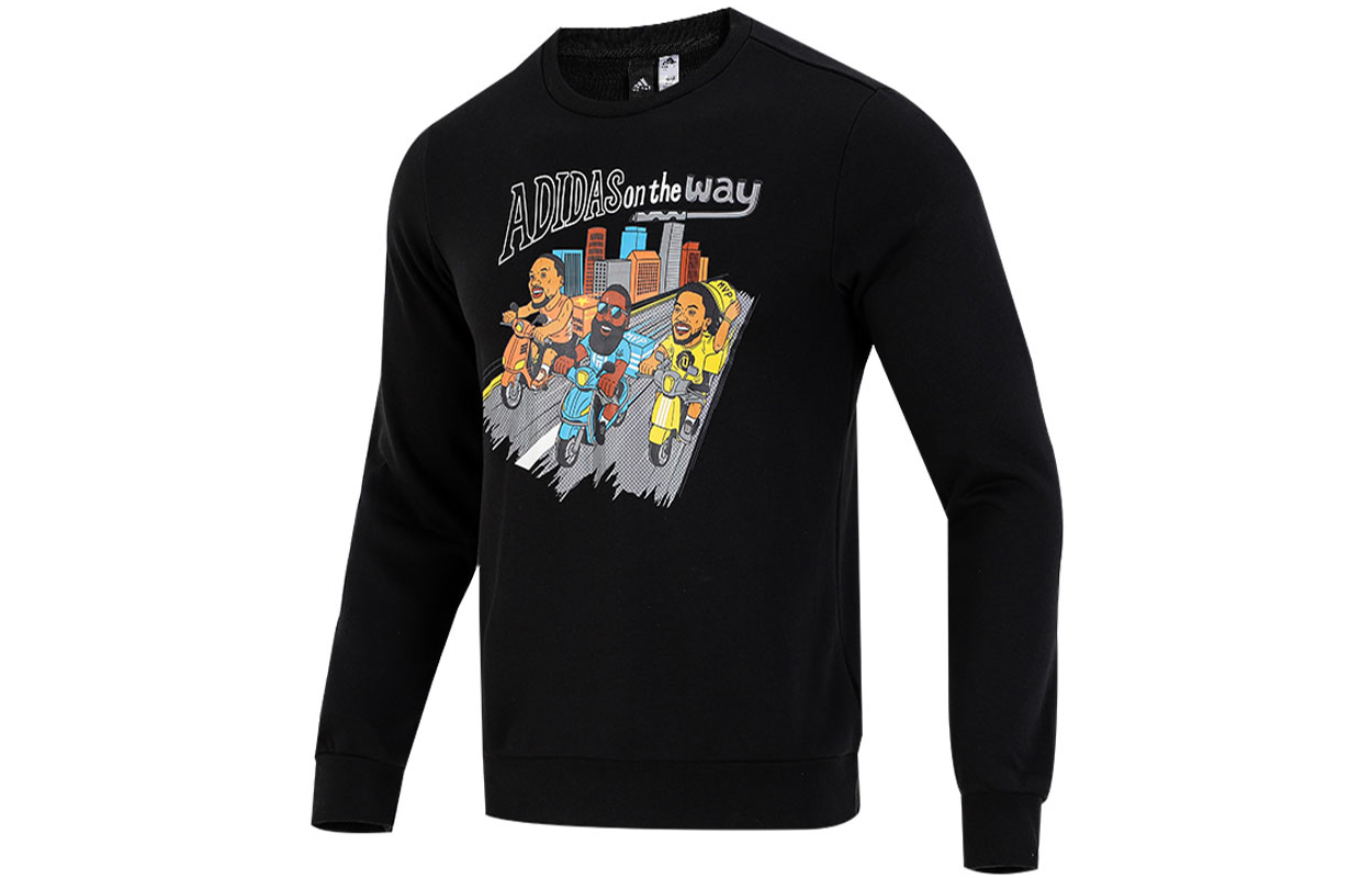 adidas Retro Crewneck Sweatshirt with Fun Prints Black HG3624