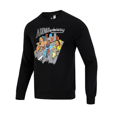 adidas Retro Crewneck Sweatshirt with Fun Prints Black HG3624