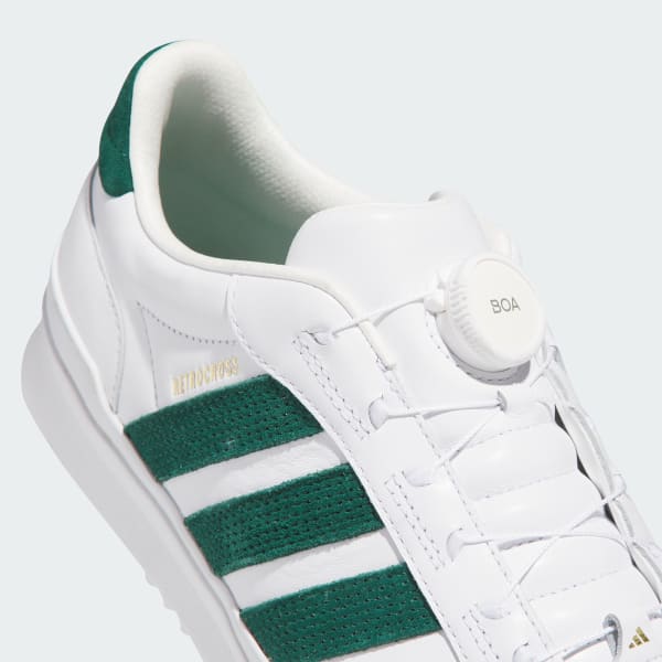 Sizing Adidas Retro Cross Gripmore Boa Spikeless Golf Putih/Hijau/Emas Lelaki HP3716