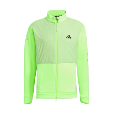 adidas Retro Full-Zip Track Jacket Neon Green Long-Sleeve Slim Fit HY0973