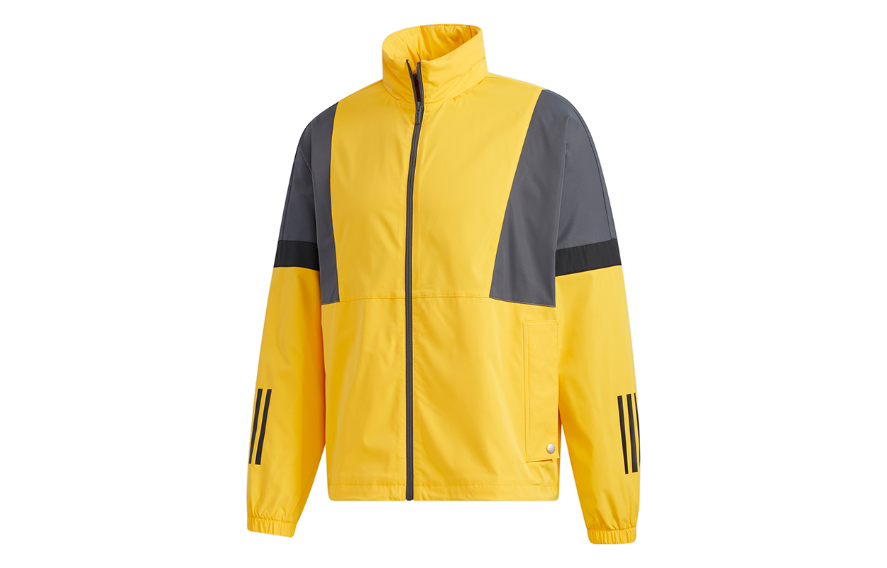 adidas Retro Gold Jacket with Colorblock Stripes and Stand Collar GP6402