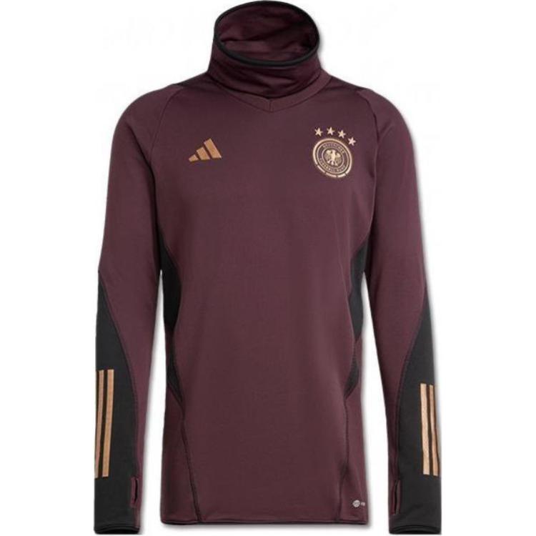 adidas Retro High-Neck Striped Sweatshirt Dark Brown HC1290