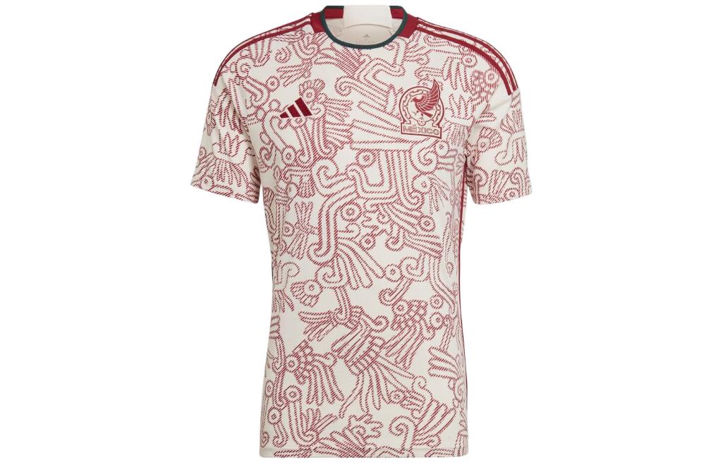 adidas Retro Jersey Full-Print Badge Logo Short-Sleeve Football Shirt Red/White HD9314