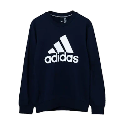 adidas Retro Letter Graphic Loose Fit Unisex Black Sweatshirt DT9938
