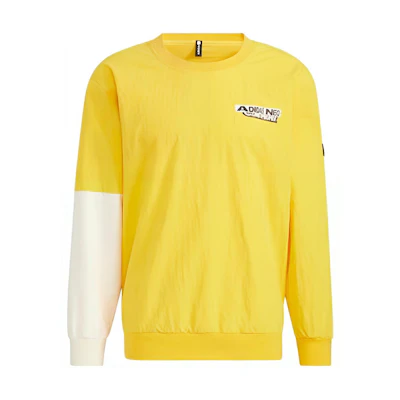 adidas Retro Letter Print Colorblock Sweatshirt Yellow HD4637