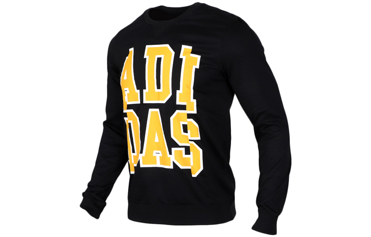 adidas Retro Logo Crewneck Pullover Sweatshirt - Black EI6273