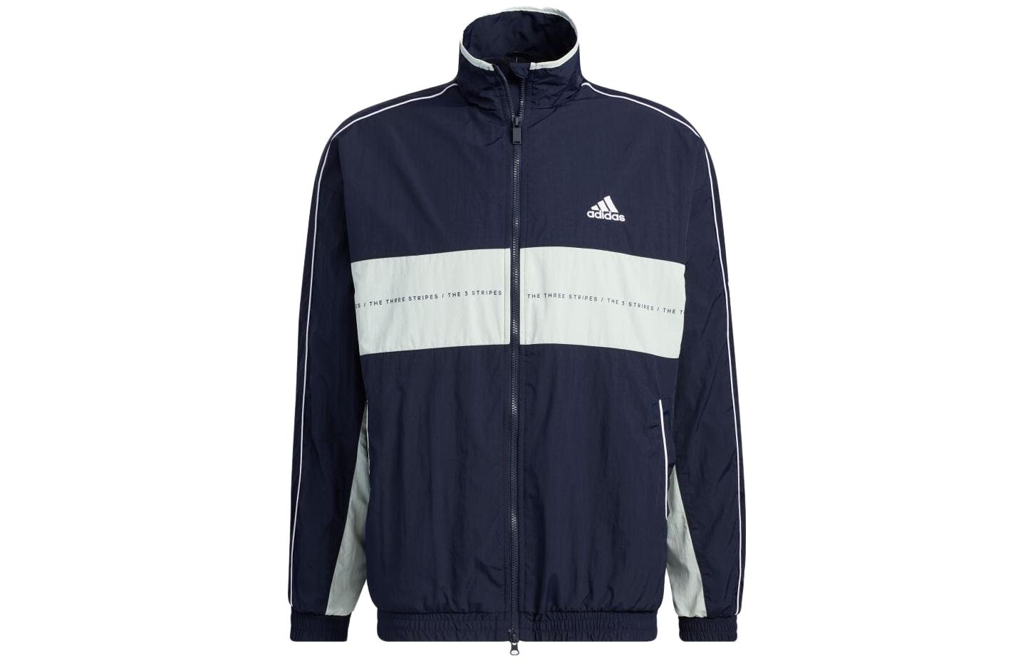 adidas Retro Logo Embroidered Colorblock Track Jacket Unisex Japan Edition Black IA9428-JAPAN