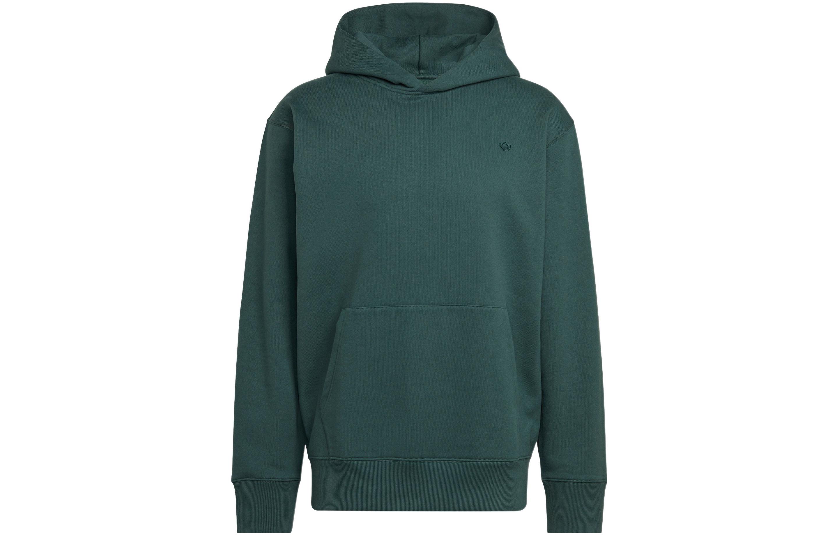 adidas Retro Logo Embroidered Crewneck Sweatshirt Dark Green HK0304