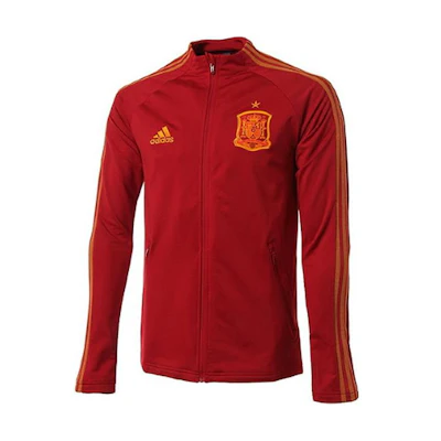 adidas Retro Logo Embroidered Zip Jacket Spain Team Red Long-Sleeve FI6295