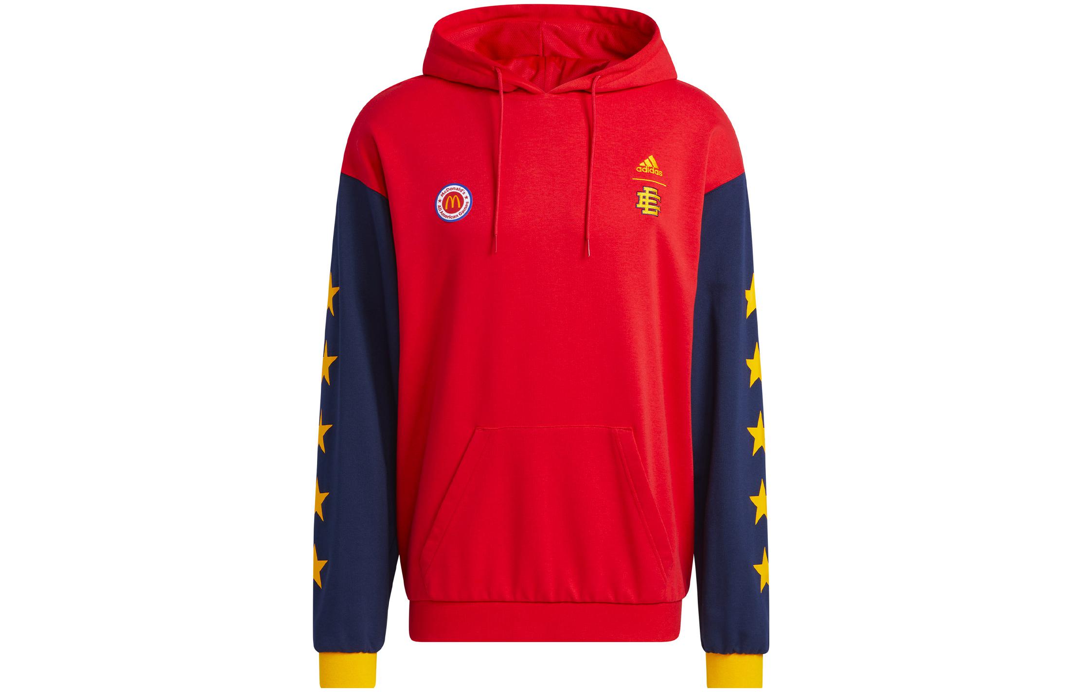 adidas Retro Logo Print Patchwork Sweatshirt Unisex Red HB0733