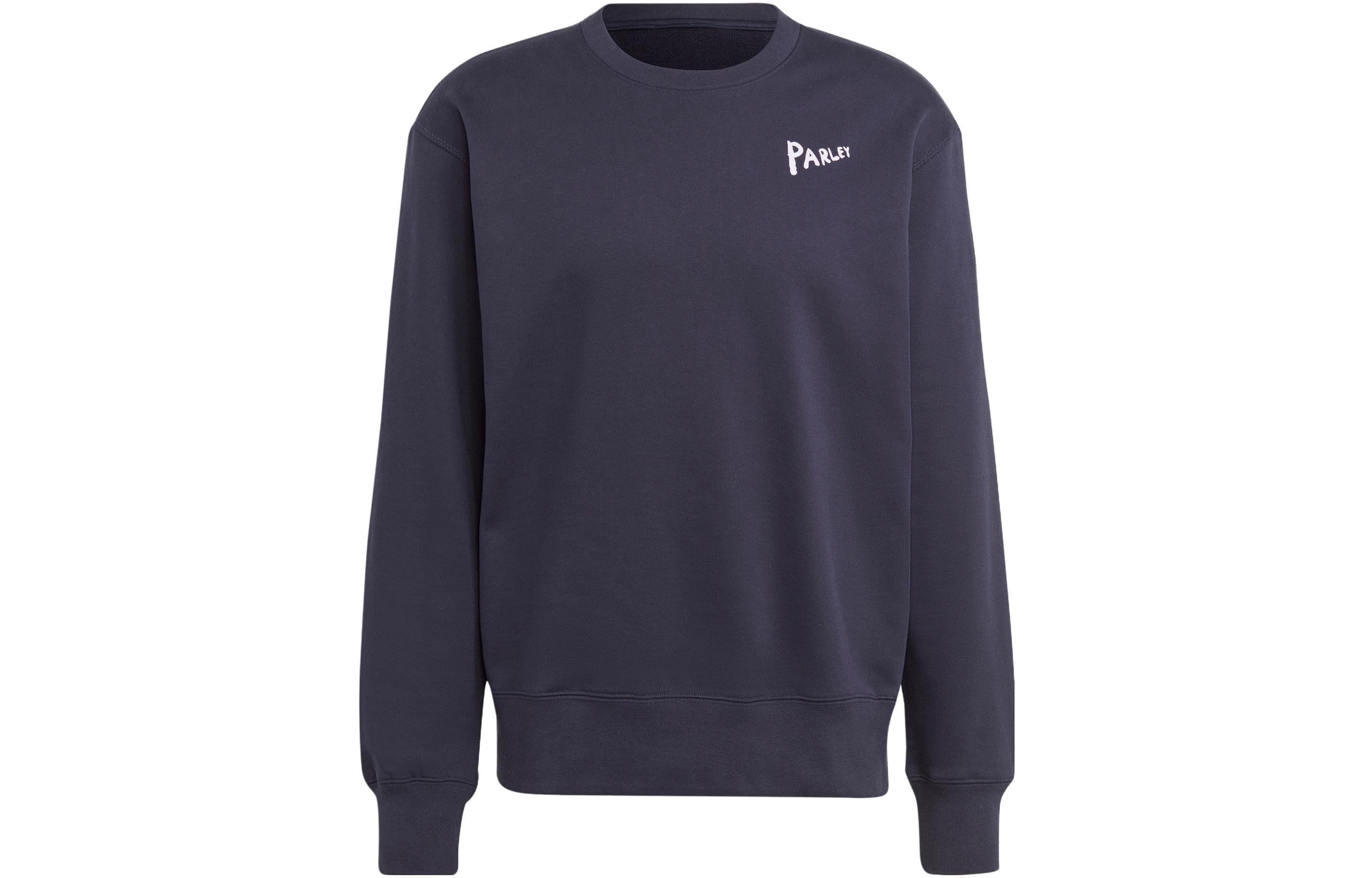 adidas Retro Logo Print Sweatshirt Ink Blue Unisex HR6991