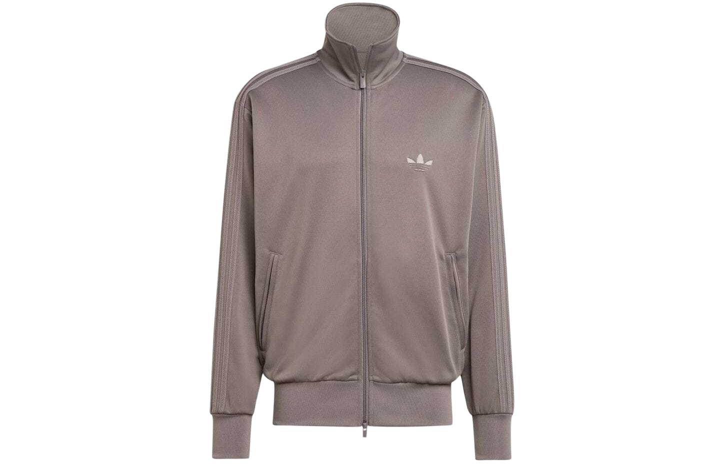 adidas Retro Logo Print Track Jacket Charcoal IT7459