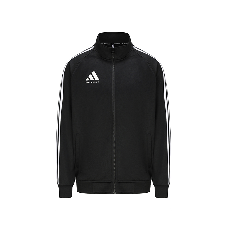 adidas Retro Logo Track Jacket Black Unisex Long Sleeve with Side Stripes TR30JT-BW